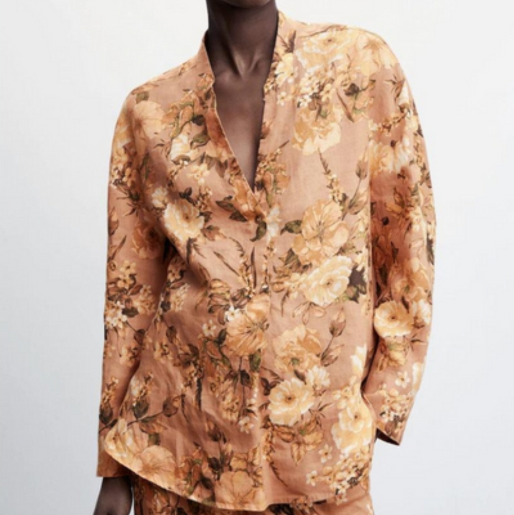 NWT MNG Linen Top || Large